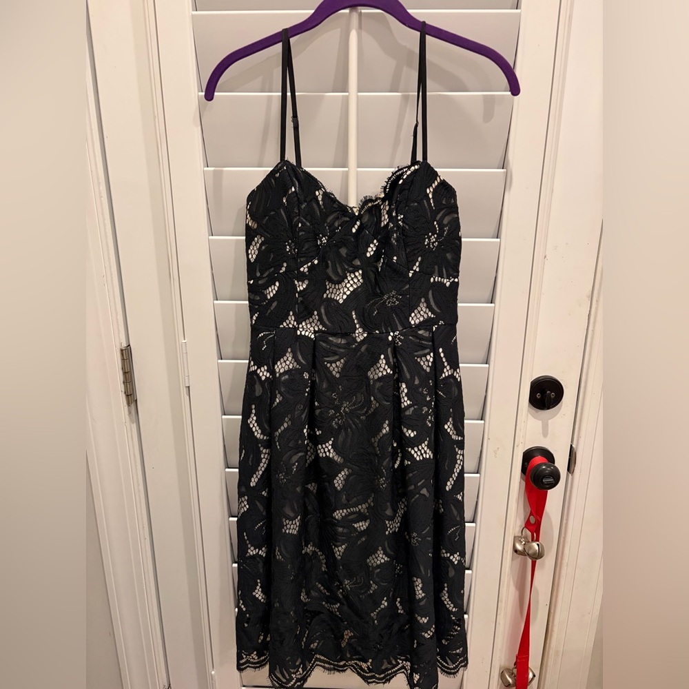 Lilly Pulitzer Black and White Lace Midi Dress
